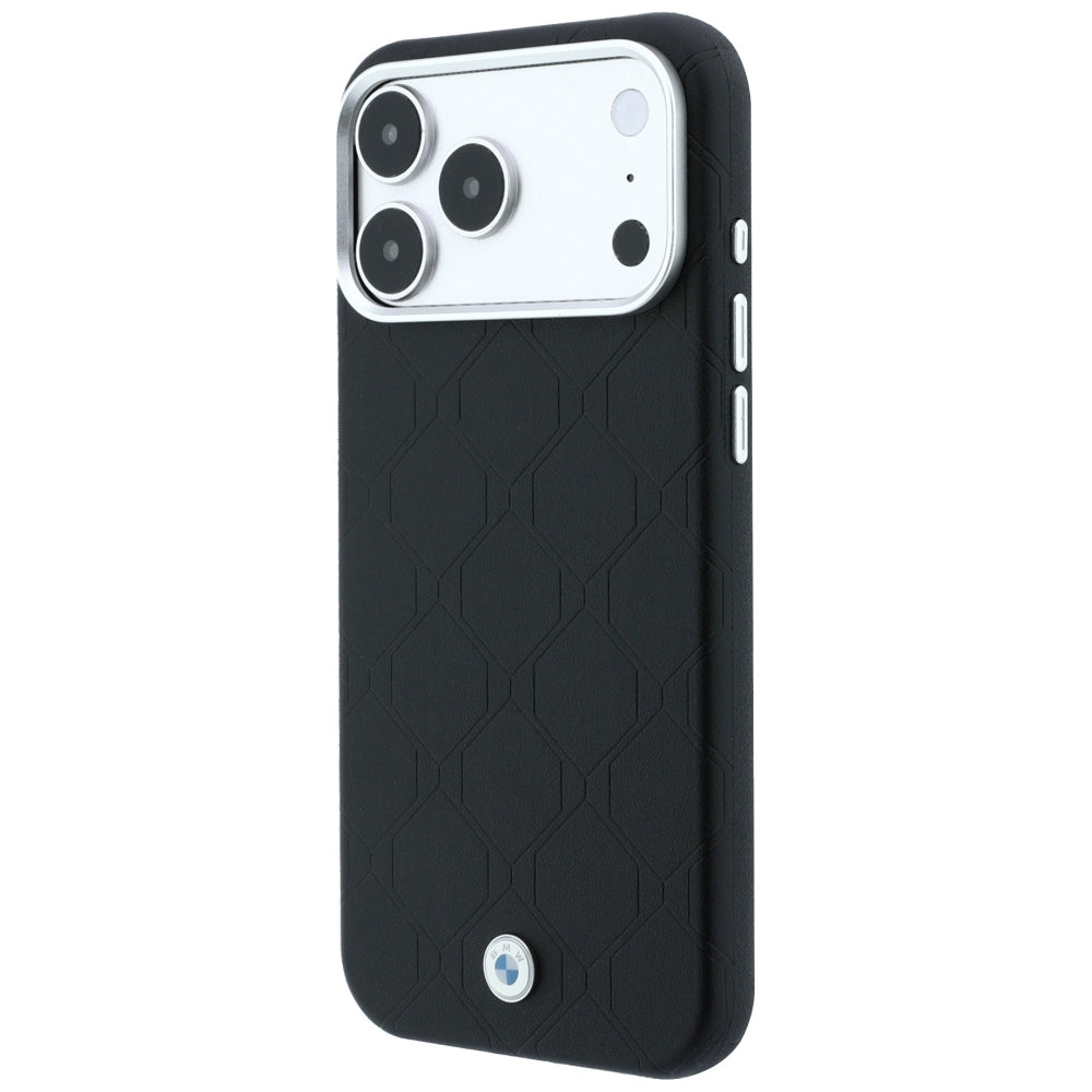Dėklas BMW Sign Deboss Quilted Metal Logo MagSafe, skirtas iPhone 18 Pro Max / 17 Pro Max - Juodas -- iPhone 18 Pro Max /...