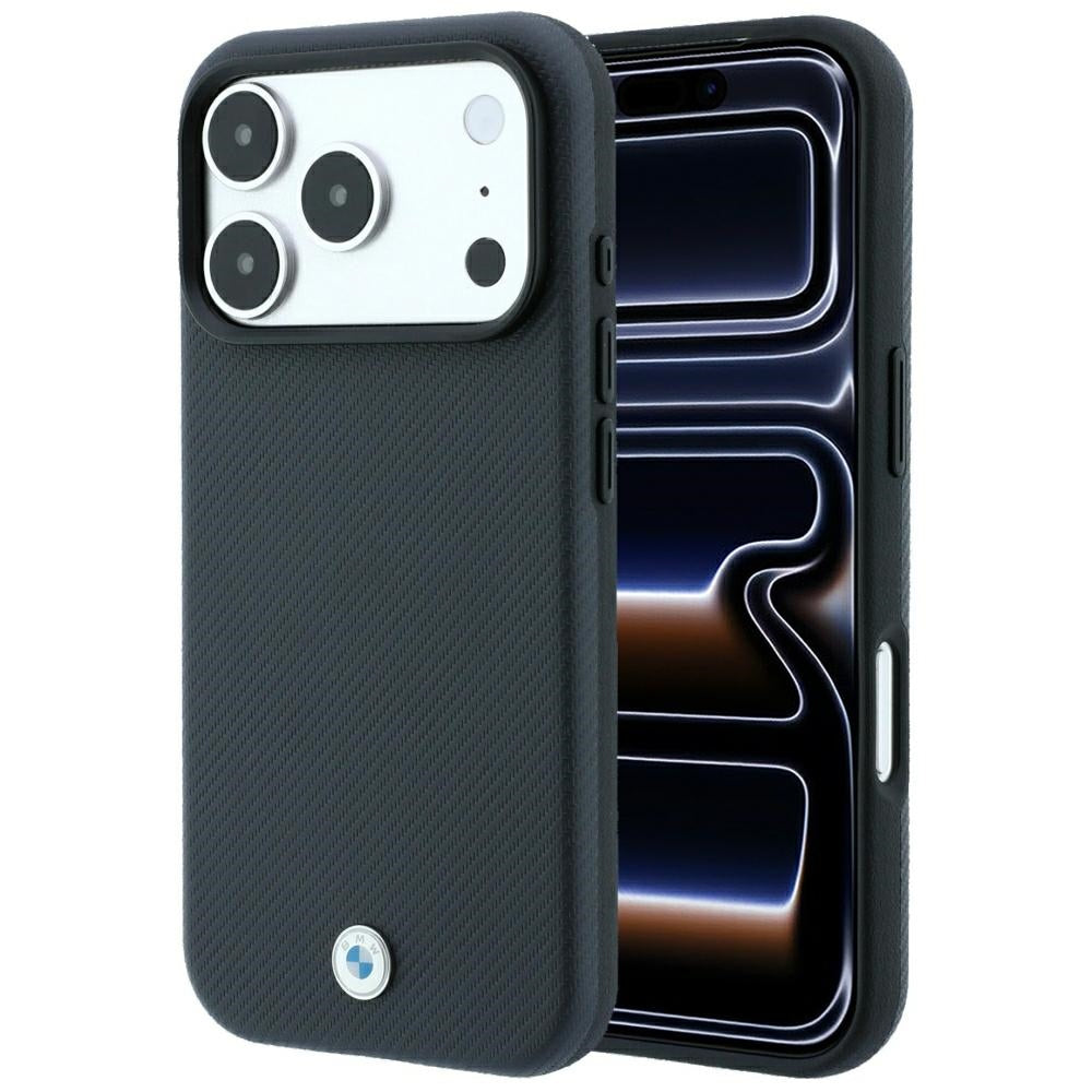 Dėklas BMW Sign Kevlar Metal Logo MagSafe, skirtas iPhone 18 Pro Max / 17 Pro Max - Tamsiai pilkas -- iPhone 18 Pro Max /...