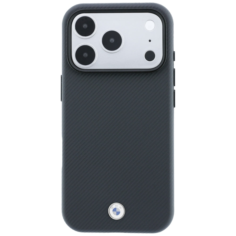 Dėklas BMW Sign Kevlar Metal Logo MagSafe, skirtas iPhone 18 Pro Max / 17 Pro Max - Tamsiai pilkas -- iPhone 18 Pro Max /...
