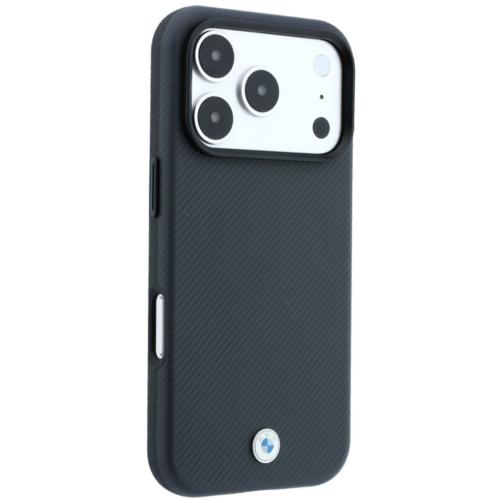 Dėklas BMW Sign Kevlar Metal Logo MagSafe, skirtas iPhone 18 Pro Max / 17 Pro Max - Tamsiai pilkas -- iPhone 18 Pro Max /...