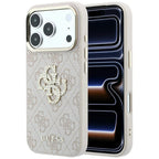 Dėklas Guess 4G & Big Strass Logo, skirtas iPhone 18 Pro Max / 17 Pro Max - Rožinė -- iPhone 18 Pro Max / iPhone 17 Pro Max