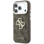 Dėklas Guess 4G & Big Strass Logo, skirtas iPhone 18 Pro / 17 Pro - Ruda -- iPhone 18 Pro / iPhone 17 Pro