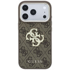 Dėklas Guess 4G & Big Strass Logo, skirtas iPhone 18 Pro / 17 Pro - Ruda -- iPhone 18 Pro / iPhone 17 Pro