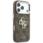 Dėklas Guess 4G & Big Strass Logo, skirtas iPhone 18 Pro / 17 Pro - Ruda -- iPhone 18 Pro / iPhone 17 Pro