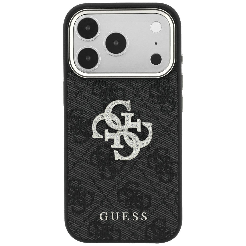 Dėklas Guess 4G & Big Strass Logo, skirtas iPhone 18 Pro / 17 Pro - Juoda -- iPhone 18 Pro / iPhone 17 Pro