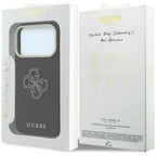 Dėklas Guess Grained & Big Resin Logo, skirtas iPhone 18 Pro / 17 Pro - Juoda -- iPhone 18 Pro / iPhone 17 Pro