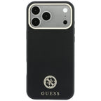 Dėklas Guess Grained Round Strass Logo MagSafe, skirtas iPhone 18 Pro / 17 Pro - Juoda -- iPhone 18 Pro / iPhone 17 Pro