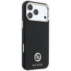 Dėklas Guess Grained Round Strass Logo MagSafe, skirtas iPhone 18 Pro / 17 Pro - Juoda -- iPhone 18 Pro / iPhone 17 Pro