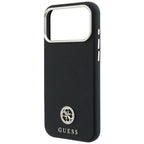 Dėklas Guess Grained Round Strass Logo MagSafe, skirtas iPhone 18 Pro / 17 Pro - Juoda -- iPhone 18 Pro / iPhone 17 Pro