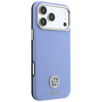 Dėklas Guess Grained Round Strass Logo MagSafe telefonui iPhone 18 Pro / 17 Pro - Mėlynas -- iPhone 18 Pro / iPhone 17 Pro
