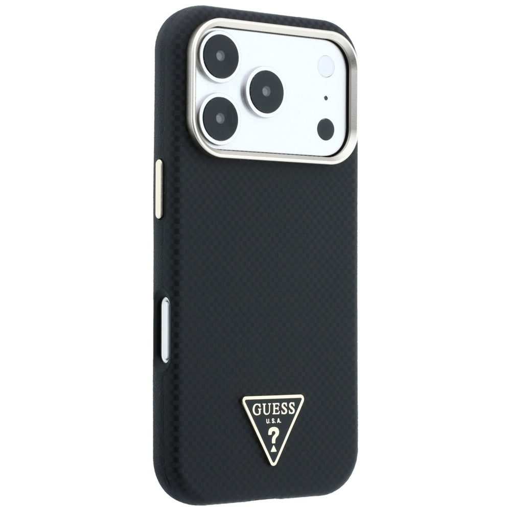 Dėklas Guess Kevlar Triangle Logo MagSafe telefonui iPhone 18 Pro Max / 17 Pro Max - Juodas -- iPhone 18 Pro Max / iPhone...