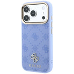 Dėklas Guess Peony 4G Small Logo MagSafe telefonui iPhone 18 Pro / 17 Pro - Šviesiai mėlynas -- iPhone 18 Pro / iPhone 17 Pro