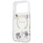Dėklas Guess Resin Flowers Glitter MagSafe telefonui iPhone 18 Pro Max / 17 Pro Max - violetinis -- iPhone 18 Pro Max /...
