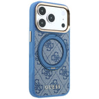 Dėklas Guess Ring Stand 360 4G Classic Logo MagSafe telefonui iPhone 18 Pro / 17 Pro - mėlynas -- iPhone 18 Pro / iPhone...