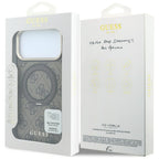 Dėklas Guess Ring Stand 360 4G Classic Logo MagSafe telefonui iPhone 18 Pro Max / 17 Pro Max - rudas -- iPhone 18 Pro Max...