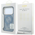Dėklas Guess Ring Stand 360 4G Classic Logo MagSafe telefonams iPhone 18 Pro Max / 17 Pro Max - Mėlynas -- iPhone 18 Pro...