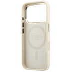 Dėklas Guess Saffiano Small 4G & Classic Logo MagSafe telefonams iPhone 18 Pro / 17 Pro - Smėlinis -- iPhone 18 Pro /...