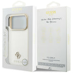 Dėklas Guess Saffiano Small 4G & Classic Logo MagSafe telefonams iPhone 18 Pro / 17 Pro - Smėlinis -- iPhone 18 Pro /...