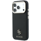 Dėklas Guess Saffiano Small 4G & Classic Logo MagSafe telefonams iPhone 18 Pro / 17 Pro - Juodas -- iPhone 18 Pro /...