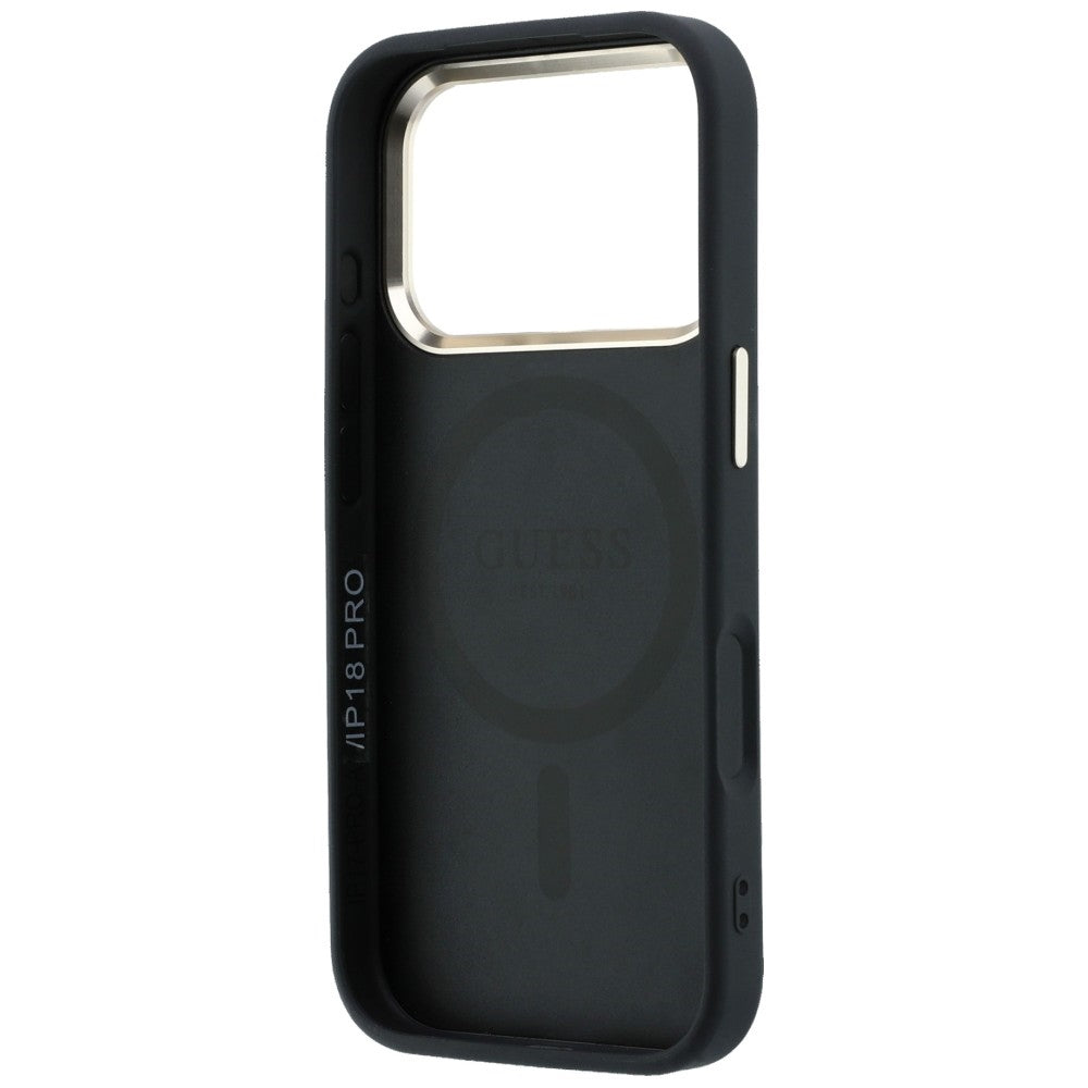Dėklas Guess Saffiano Small 4G & Classic Logo MagSafe telefonams iPhone 18 Pro / 17 Pro - Juodas -- iPhone 18 Pro /...