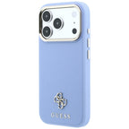 Dėklas Guess Saffiano Small 4G & Classic Logo MagSafe telefonams iPhone 18 Pro / 17 Pro - Šviesiai mėlynas -- iPhone 18...