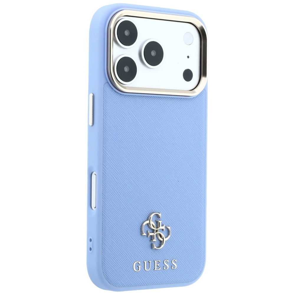 Dėklas Guess Saffiano Small 4G & Classic Logo MagSafe telefonams iPhone 18 Pro / 17 Pro - Šviesiai mėlynas -- iPhone 18...
