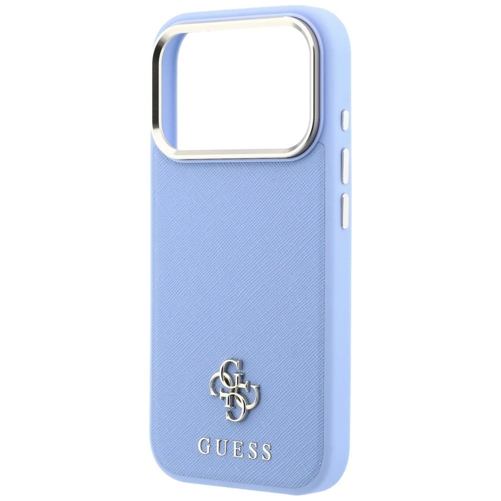 Dėklas Guess Saffiano Small 4G & Classic Logo MagSafe telefonams iPhone 18 Pro / 17 Pro - Šviesiai mėlynas -- iPhone 18...