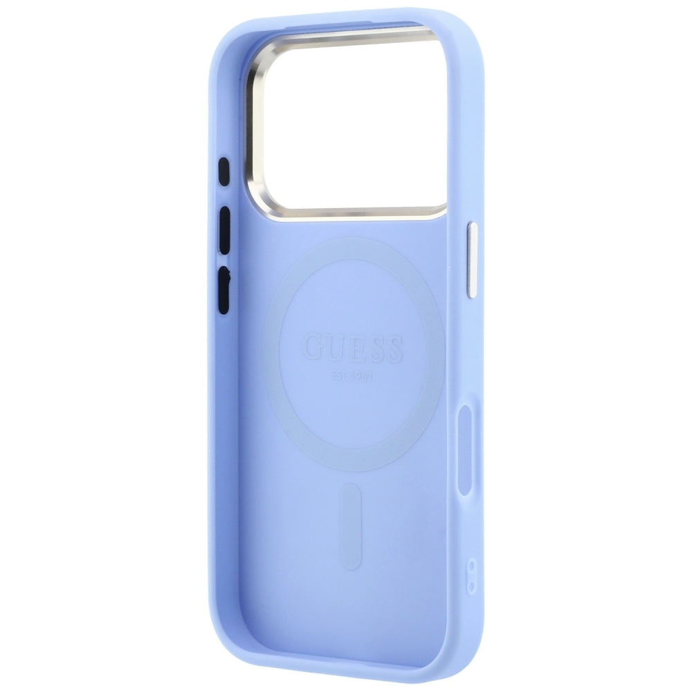 Dėklas Guess Saffiano Small 4G & Classic Logo MagSafe telefonams iPhone 18 Pro / 17 Pro - Šviesiai mėlynas -- iPhone 18...