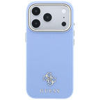 Dėklas Guess Saffiano Small 4G & Classic Logo MagSafe telefonams iPhone 18 Pro Max / 17 Pro Max - Šviesiai mėlynas --...
