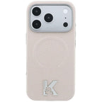 Dėklas Karl Lagerfeld Grained Embossed Ring & Kameo Logo MagSafe telefonams iPhone 18 Pro / 17 Pro - Smėlio -- iPhone 18...