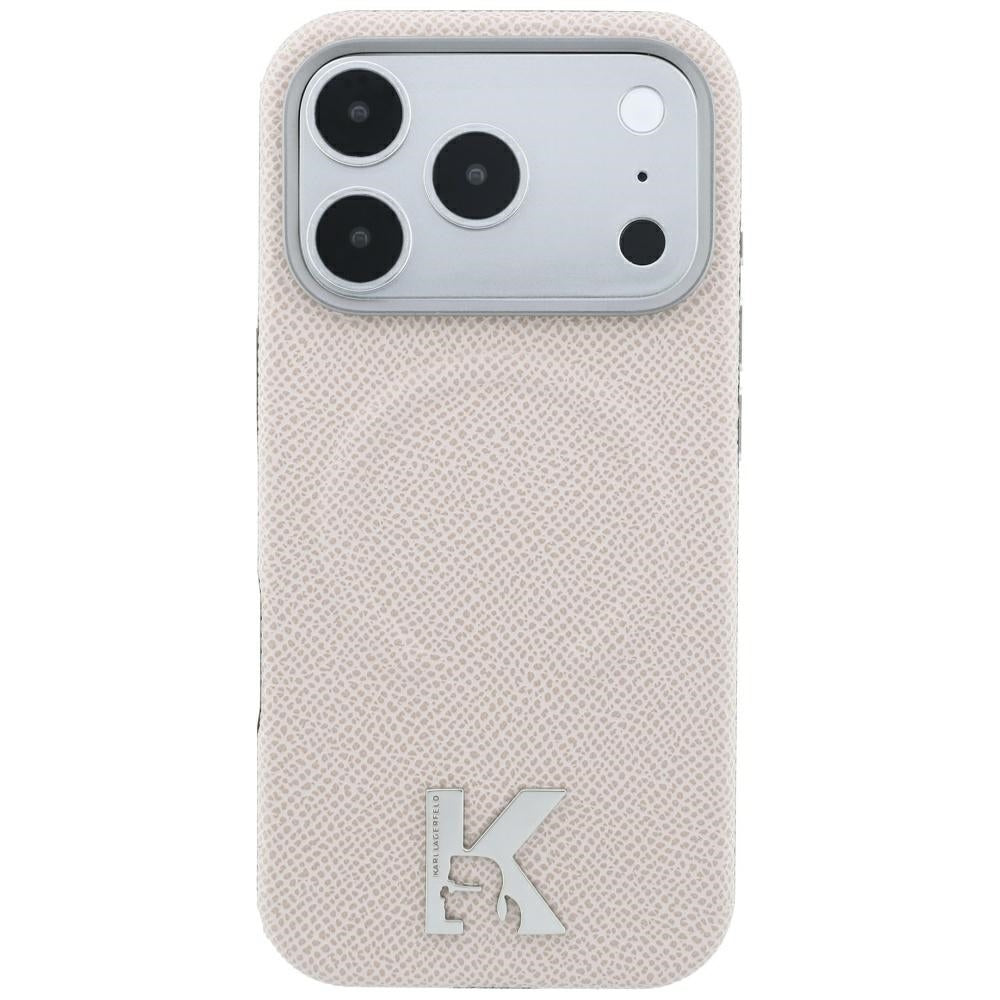 Dėklas Karl Lagerfeld Grained Embossed Ring & Kameo Logo MagSafe telefonams iPhone 18 Pro / 17 Pro - Smėlio -- iPhone 18...