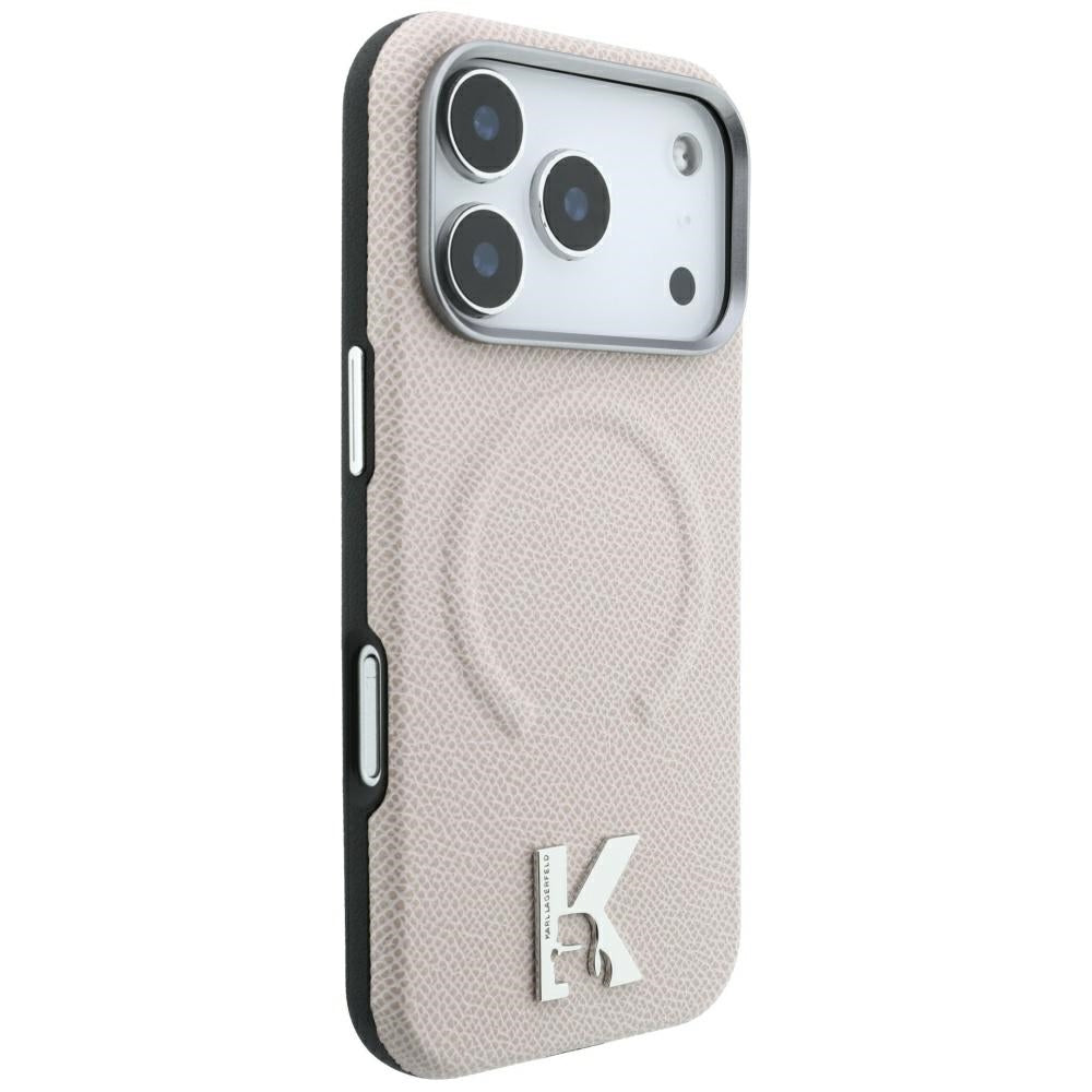 Dėklas Karl Lagerfeld Grained Embossed Ring & Kameo Logo MagSafe telefonams iPhone 18 Pro / 17 Pro - Smėlio -- iPhone 18...