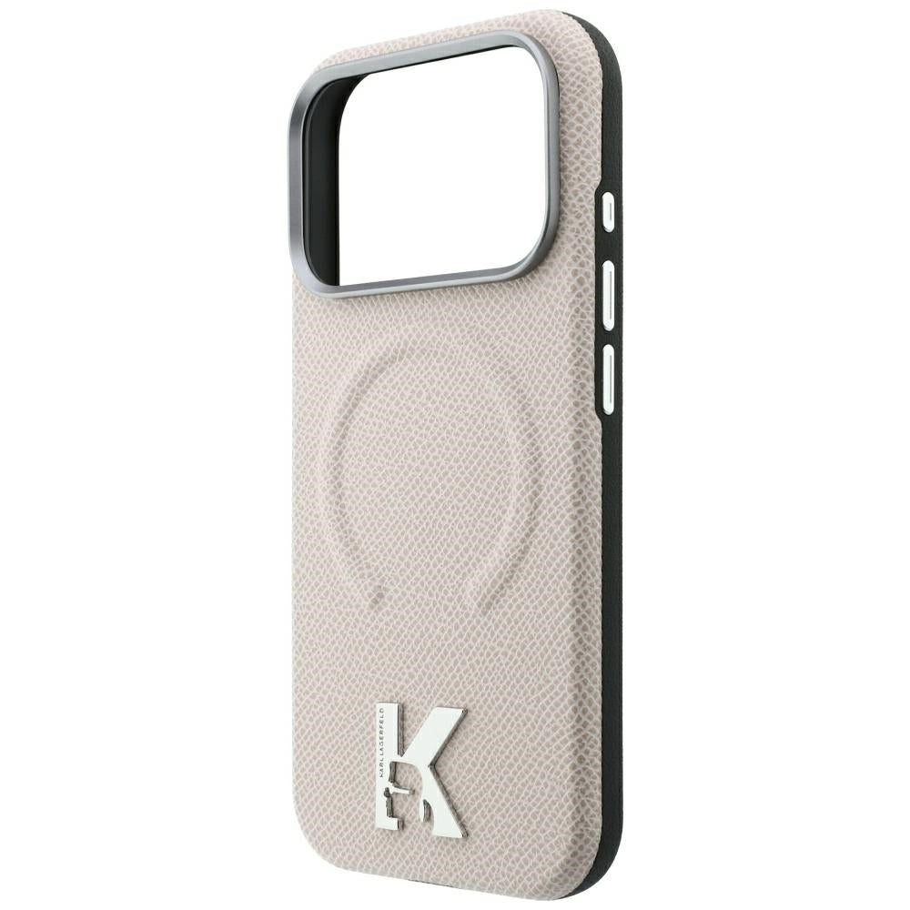 Dėklas Karl Lagerfeld Grained Embossed Ring & Kameo Logo MagSafe telefonams iPhone 18 Pro / 17 Pro - Smėlio -- iPhone 18...