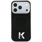 Dėklas Karl Lagerfeld Grained Embossed Ring & Kameo Logo MagSafe telefonams iPhone 18 Pro / 17 Pro - Juoda -- iPhone 18...