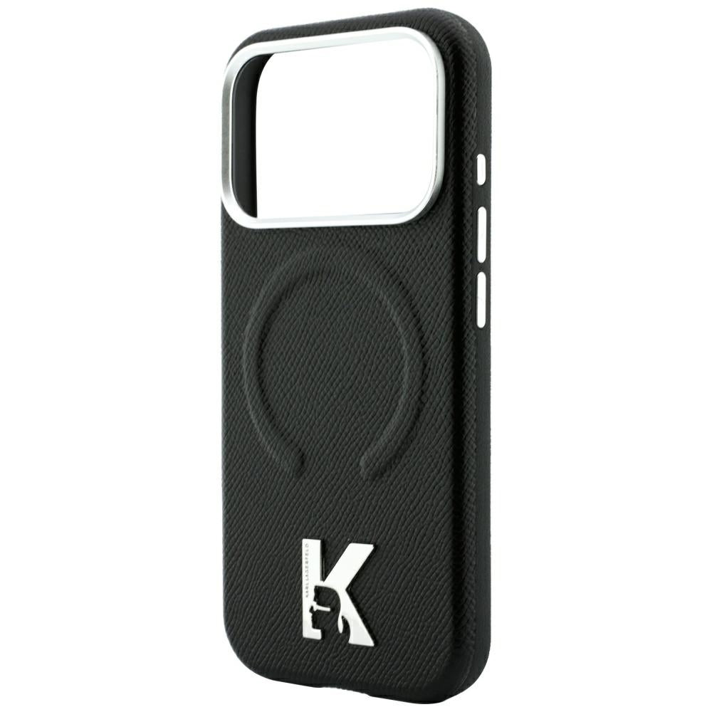 Dėklas Karl Lagerfeld Grained Embossed Ring & Kameo Logo MagSafe telefonams iPhone 18 Pro / 17 Pro - Juoda -- iPhone 18...