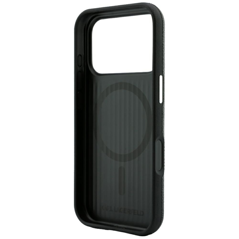 Dėklas Karl Lagerfeld Grained Embossed Ring & Kameo Logo MagSafe telefonams iPhone 18 Pro / 17 Pro - Juoda -- iPhone 18...