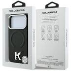 Dėklas Karl Lagerfeld Grained Embossed Ring & Kameo Logo MagSafe telefonams iPhone 18 Pro / 17 Pro - Juoda -- iPhone 18...