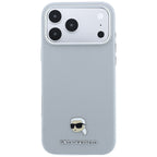 Dėklas Karl Lagerfeld Grained Karl Head Metal MagSafe telefonams iPhone 18 Pro / 17 Pro - Pilka -- iPhone 18 Pro / iPhone...