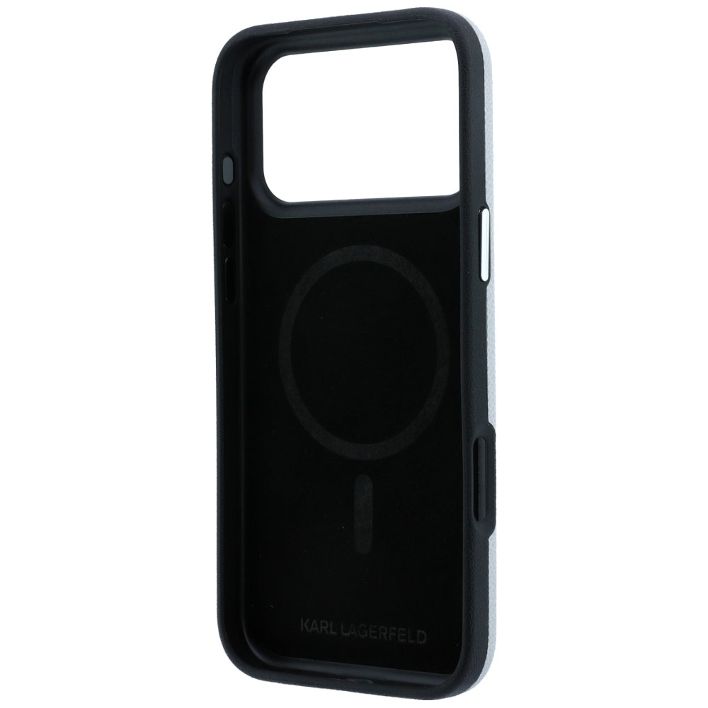 Dėklas Karl Lagerfeld Grained Karl Head Metal MagSafe telefonams iPhone 18 Pro / 17 Pro - Pilka -- iPhone 18 Pro / iPhone...