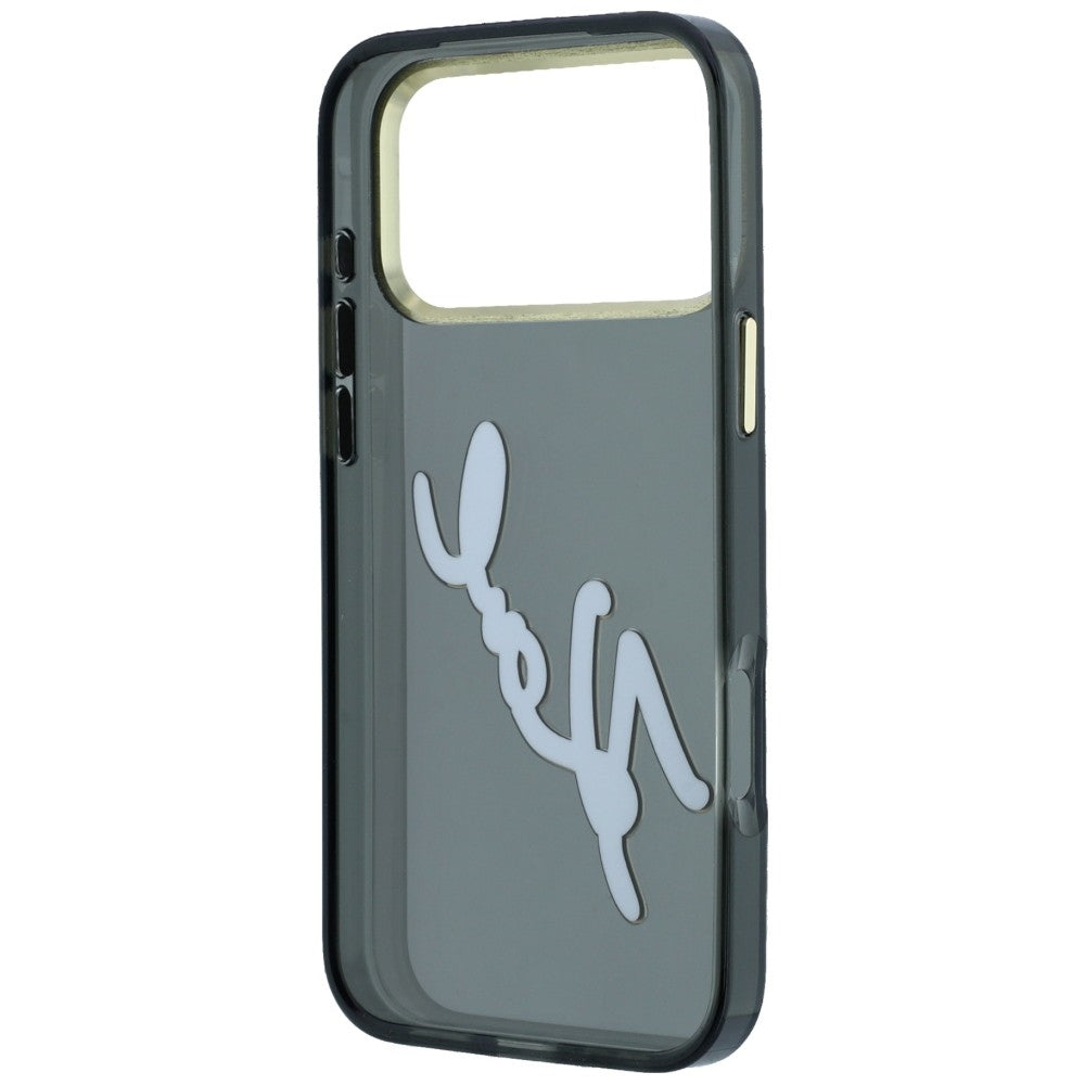 Dėklas Karl Lagerfeld IML Big Signature Resin Metal Frame telefonui iPhone 18 Pro / 17 Pro - juodas -- iPhone 18 Pro /...