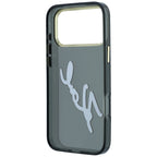 Dėklas Karl Lagerfeld IML Big Signature Resin Metal Frame telefonui iPhone 18 Pro Max / 17 Pro Max - juodas -- iPhone 18...