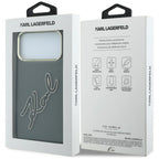 Dėklas Karl Lagerfeld IML Big Signature Resin Metal Frame telefonui iPhone 18 Pro Max / 17 Pro Max - juodas -- iPhone 18...