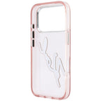Dėklas Karl Lagerfeld IML Big Signature Resin Metal Frame telefonui iPhone 18 Pro Max / 17 Pro Max - rožinis -- iPhone 18...