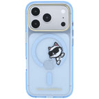Dėklas Karl Lagerfeld Peekaboo Logo MagSafe telefonui iPhone 18 Pro / 17 Pro - šviesiai mėlynas -- iPhone 18 Pro / iPhone...