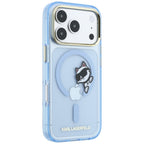 Dėklas Karl Lagerfeld Peekaboo Logo MagSafe telefonui iPhone 18 Pro / 17 Pro - šviesiai mėlynas -- iPhone 18 Pro / iPhone...