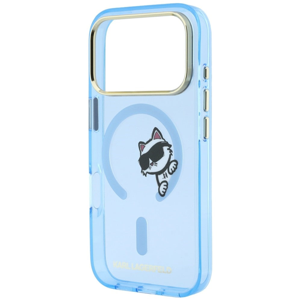 Dėklas Karl Lagerfeld Peekaboo Logo MagSafe telefonui iPhone 18 Pro / 17 Pro - šviesiai mėlynas -- iPhone 18 Pro / iPhone...