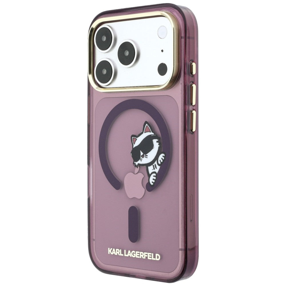 Dėklas Karl Lagerfeld Peekaboo Logo MagSafe telefonui iPhone 18 Pro Max / 17 Pro Max - bordo -- iPhone 18 Pro Max /...