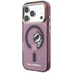 Dėklas Karl Lagerfeld Peekaboo Logo MagSafe telefonui iPhone 18 Pro Max / 17 Pro Max - bordo -- iPhone 18 Pro Max /...