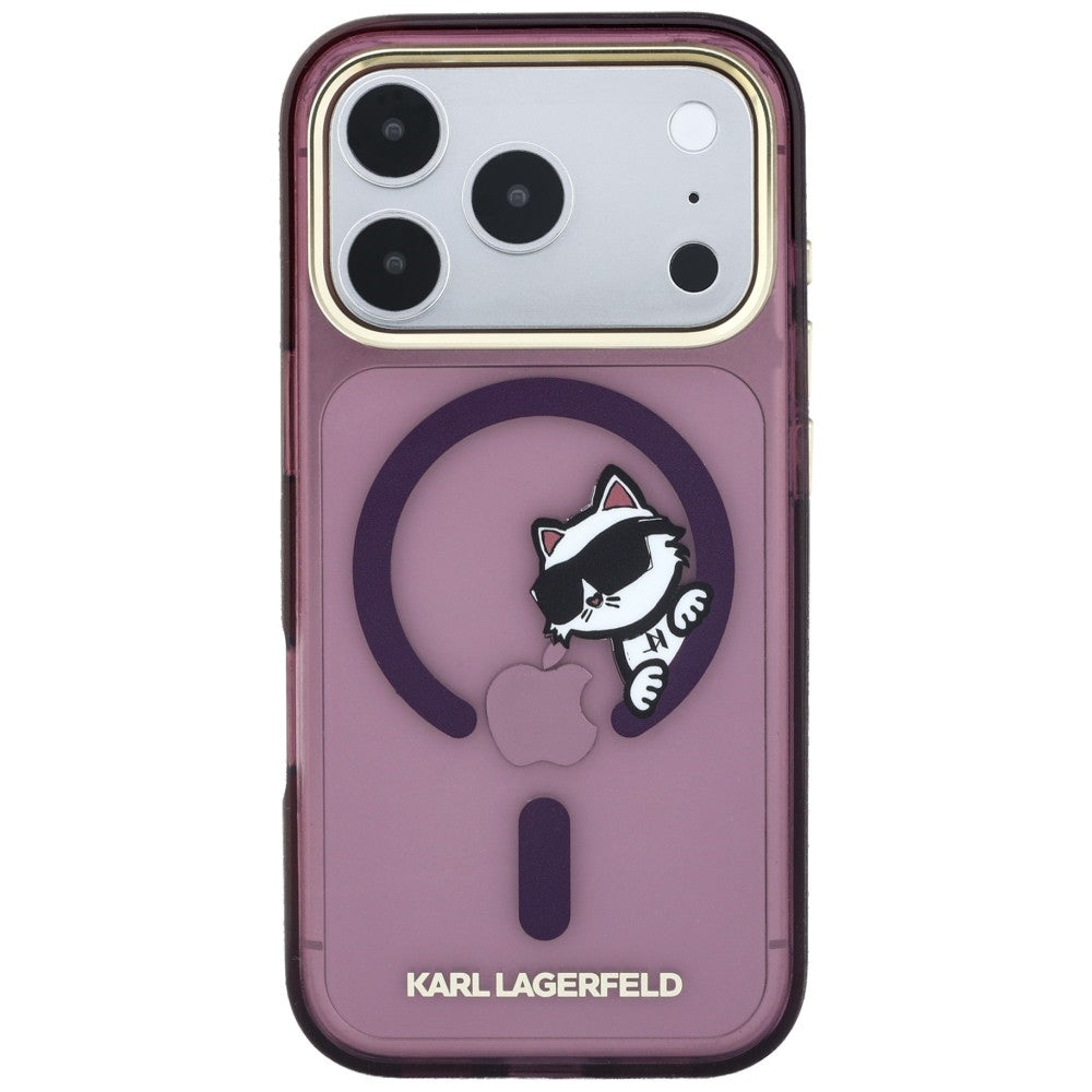 Dėklas Karl Lagerfeld Peekaboo Logo MagSafe telefonui iPhone 18 Pro Max / 17 Pro Max - bordo -- iPhone 18 Pro Max /...