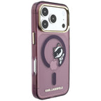 Dėklas Karl Lagerfeld Peekaboo Logo MagSafe telefonui iPhone 18 Pro Max / 17 Pro Max - bordo -- iPhone 18 Pro Max /...